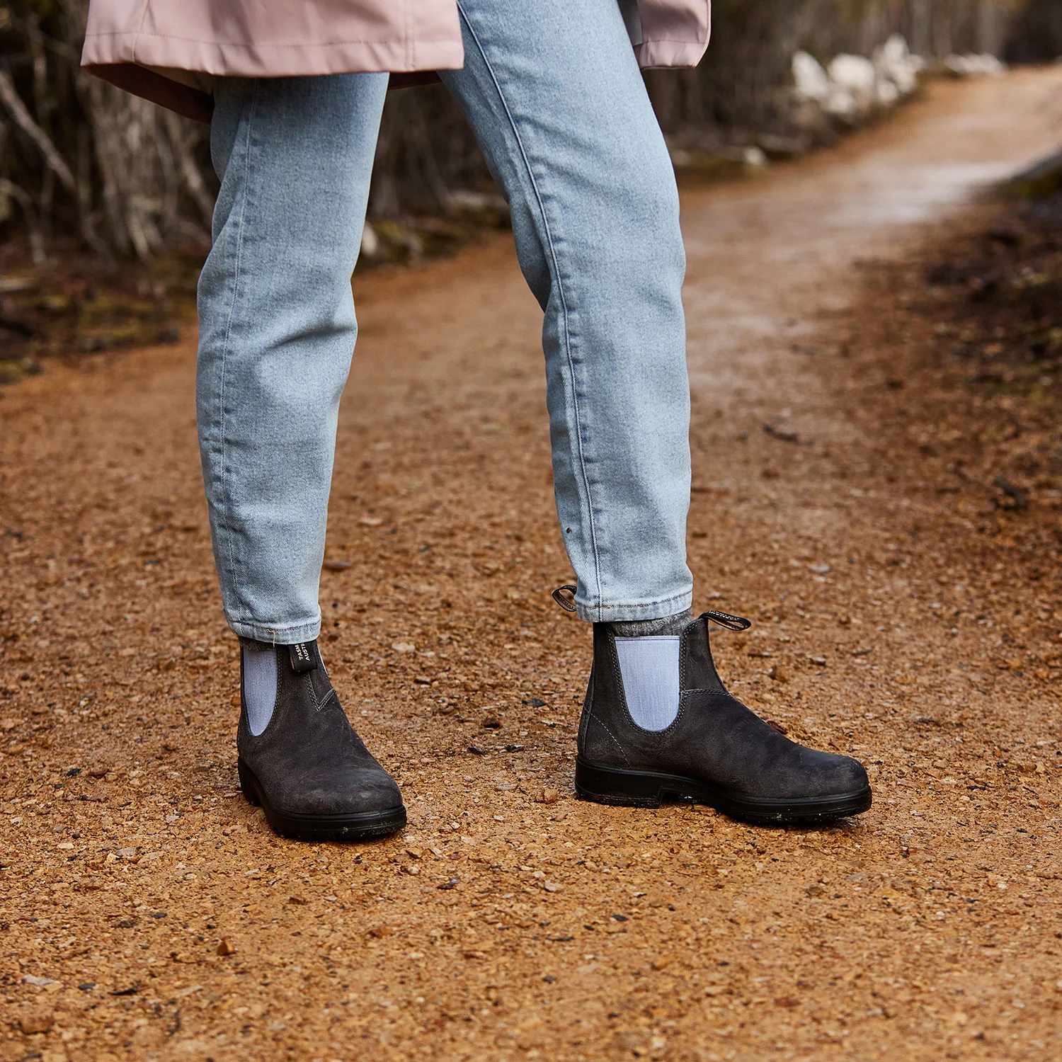 Blundstone 2209 Originals Steel Grey Waxy Suede with Pale Denim Elastic - Image 6