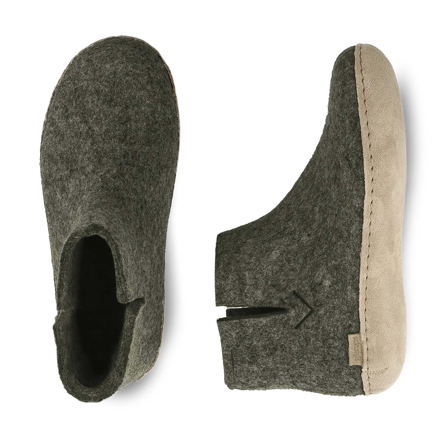 Glerups Boot Forest Green - Leather Sole - Image 3