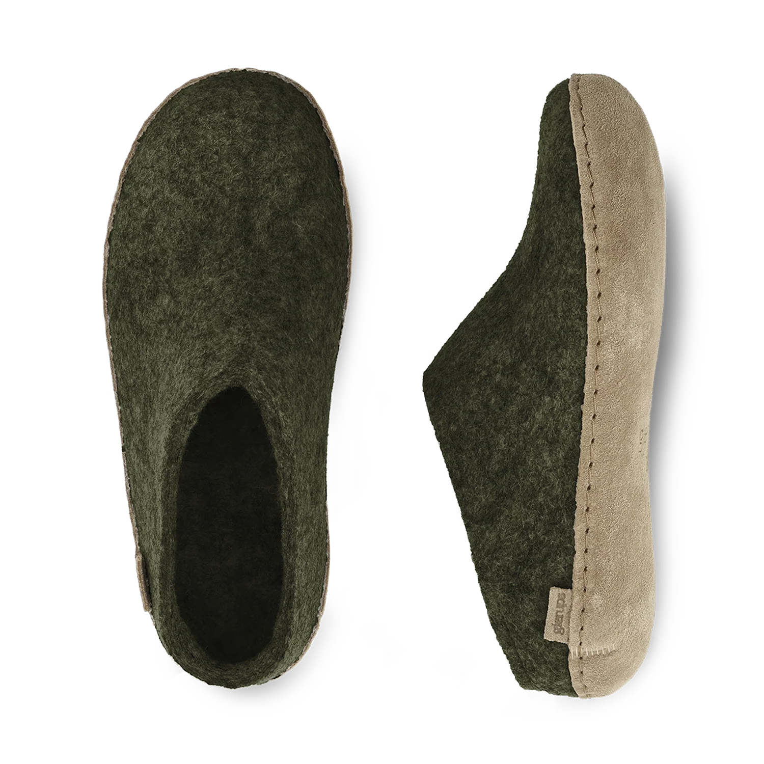Glerups Slip-on Forest Green - Leather Sole - Image 2