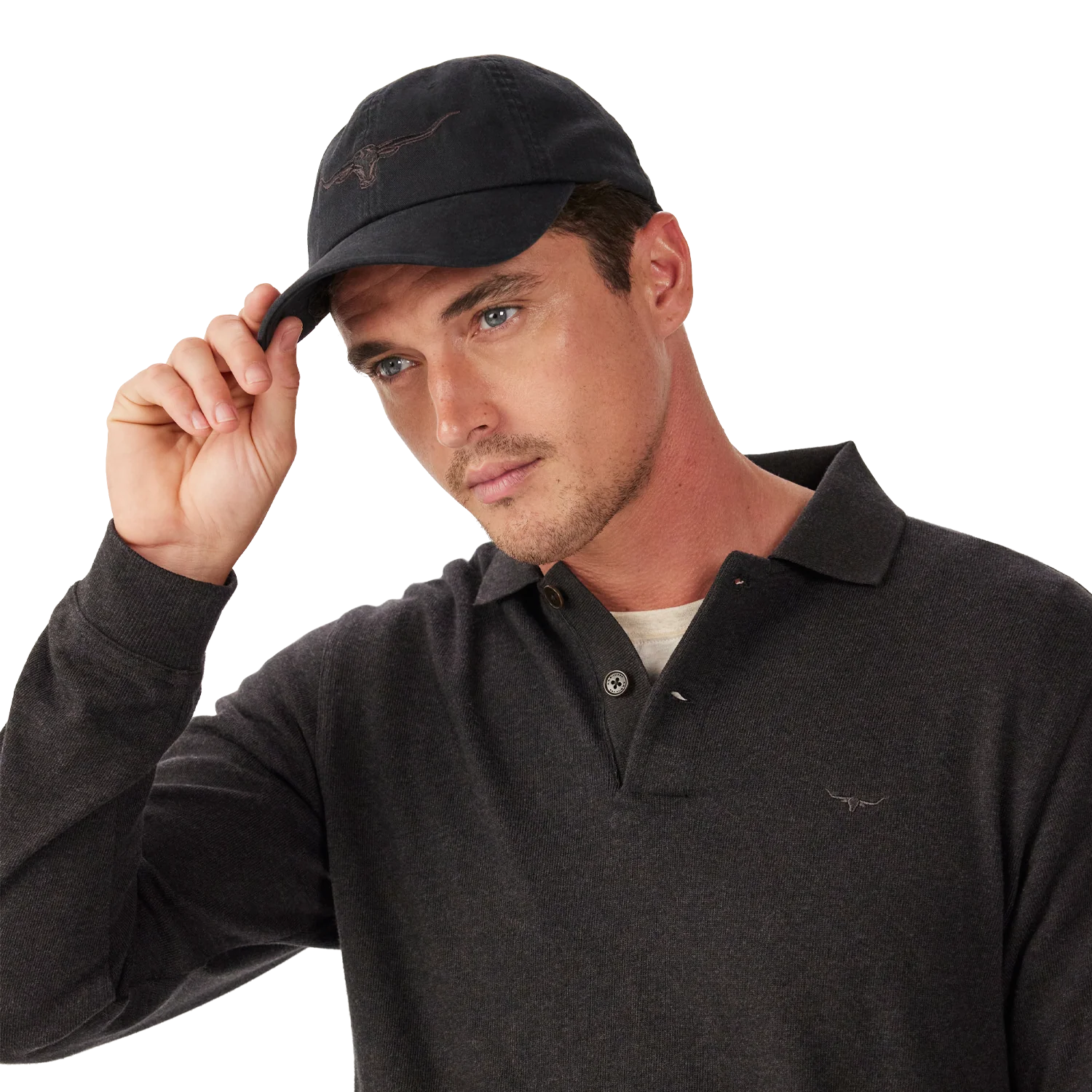 R.M. Williams Longhorn Twill Cap Black Wash - Image 6